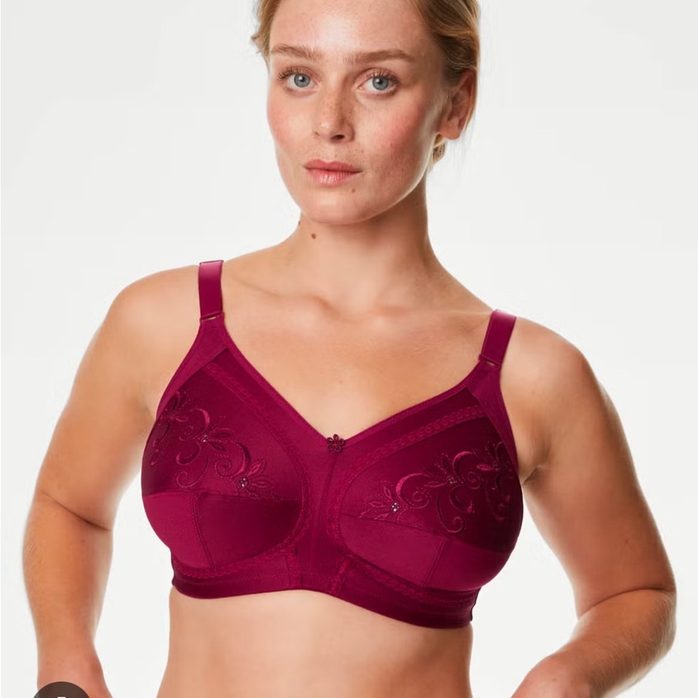 Marks & Spencer Total Support Embroidered Full Cup Bra Dark Raspberry